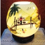 Đèn đốt tinh dầu hoa văn Đồng Quê | Dáng Bom  | Sứ Bảo Minh