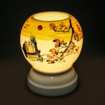 Đèn ngủ tinh dầu vẽ Sông Quê| Dáng Bóng| Xưởng sản xuất Bảo Minh