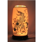 Đèn sứ trang trí hoa văn Song Ngư|Dáng Bom|Sứ Bảo Minh