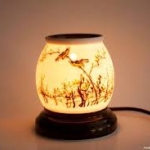 Đèn xông tinh dầu hoa văn Chim Hoa | Dáng bàu thon nhỏ | Sứ Bảo Minh