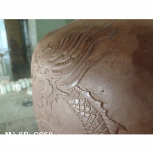 Hoa văn hoa tiết chum sành - Đất mộc 100% không phủ màu