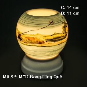 Đèn tinh dầu hoa văn Đồng Quê|Dáng Bóng|Sứ Bảo Minh