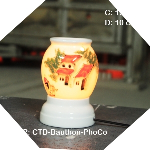 Đèn tinh dầu hoa văn Phố Cổ| Dáng bầu thon| Xưởng Sx đèn tinh dầu