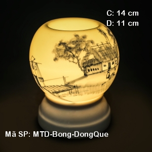 Đèn xông tinh dầu Bát Tràng hoa văn Đồng Quê|Dáng Bóng
