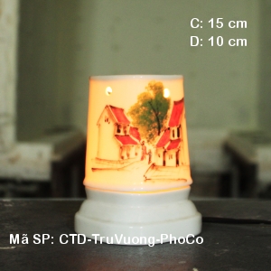 Đèn xông tinh dầu Hà Nội hoa văn Phố Cổ| Dáng Trụ Vuông|Sứ Bảo Minh