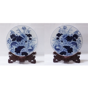 Tranh sứ hoa văn Chép Sen|Tranh trang trí D36|Sứ Bảo Minh