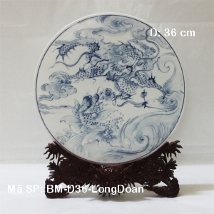 Tranh sứ hoa văn Long Đoàn|Tranh trang tri D36|Sứ Bảo Minh